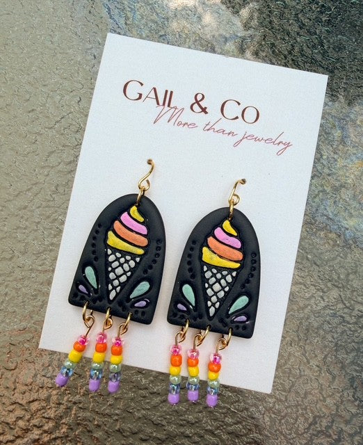 Black Ice Cream earrings