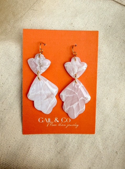 White marble earrings