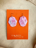 Pink marble earrings