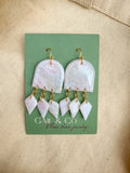 Statement white marble earrings