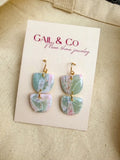 Double drop marble earrings