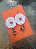 Strawberry beaded earrings
