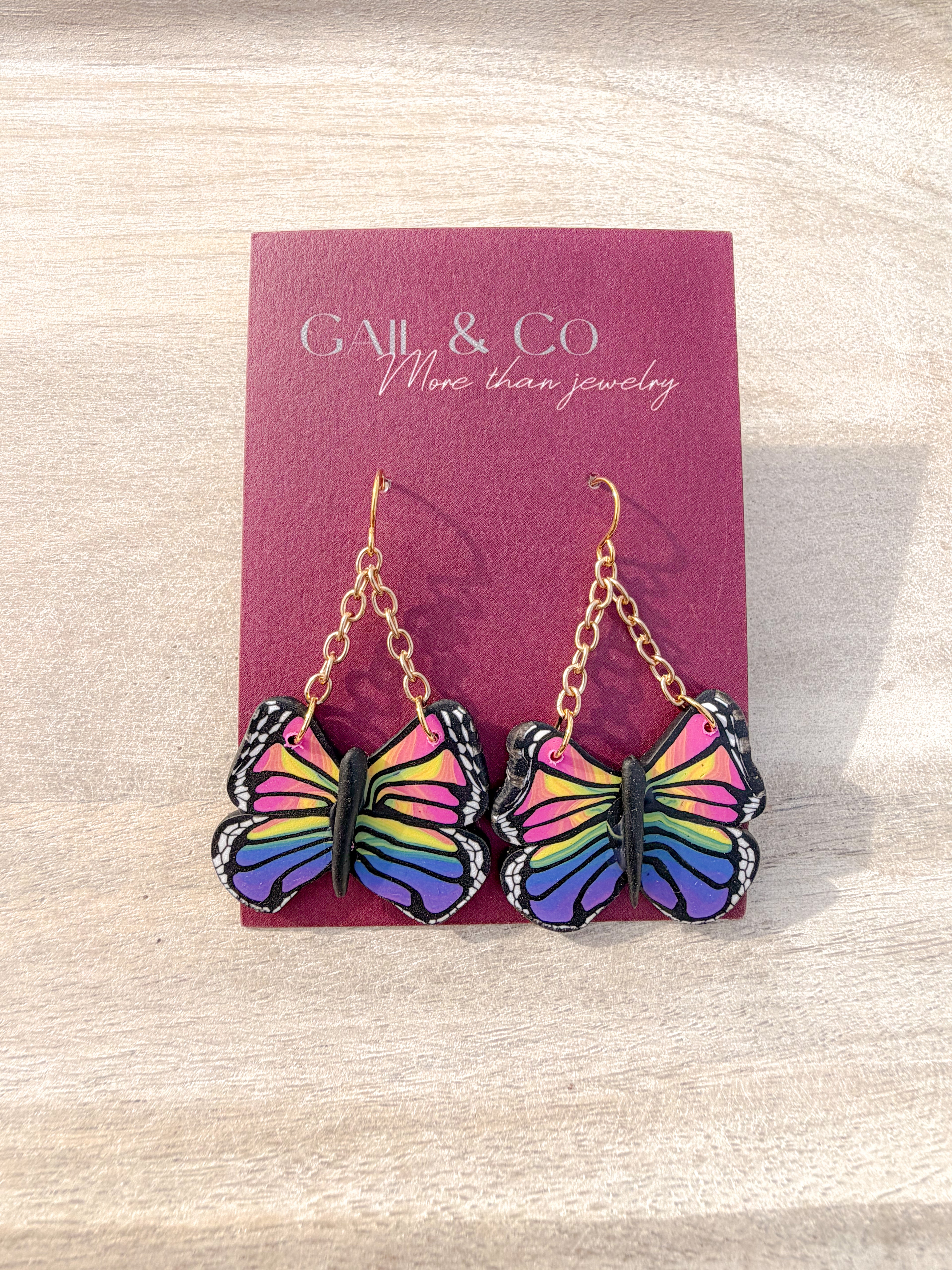 Rainbow Butterfly earrings