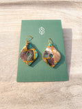 Green brick earrings