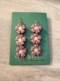Three-flower dangle earring