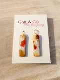 Brown Stone rectangle earrings