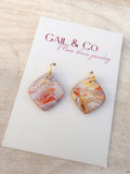 Brown Stone diamond-shaped earrings