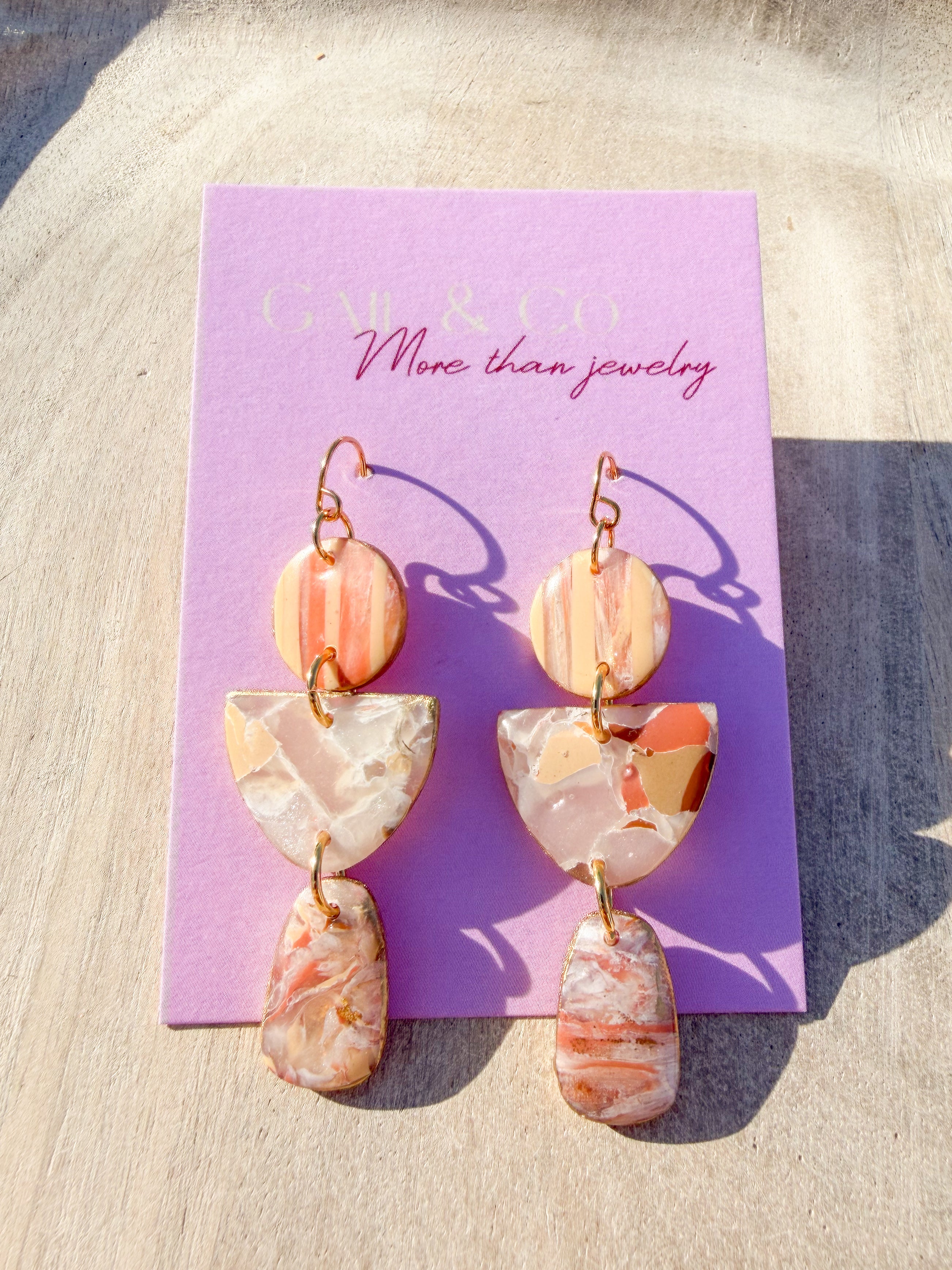 Brown stone drop earrings