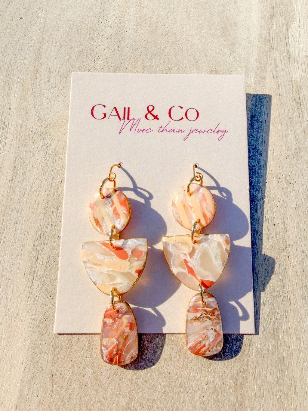 Brown stone drop earrings