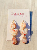 Brown stone drop earrings