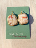 Brown Stone squoval earrings